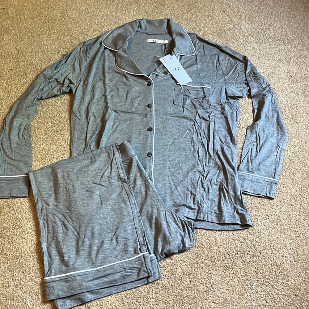 Ugg Pajama Set. Long sleeve button down w/ pant. Lightweight NWT, original pack